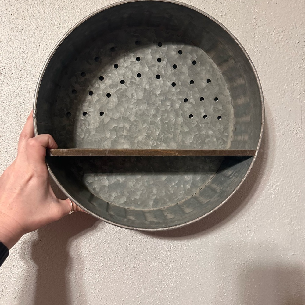 Southern Living At Home Gray Metal Wall Shelf